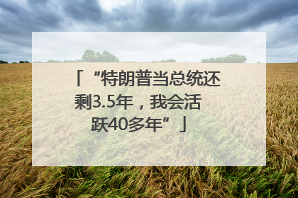 “特朗普当总统还剩3.5年，我会活跃40多年”