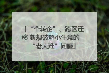 “个转企”、跨区迁移 新规破解小生意的“老大难”问题