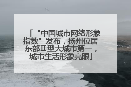 “中国城市网络形象指数”发布，扬州位居东部Ⅱ型大城市第一，城市生活形象亮眼