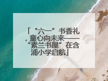 “六一”书香礼，童心向未来——“素兰书屋”在含浦小学启航