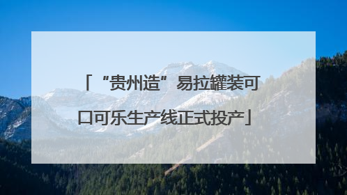 “贵州造”易拉罐装可口可乐生产线正式投产