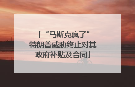 “马斯克疯了” 特朗普威胁终止对其政府补贴及合同