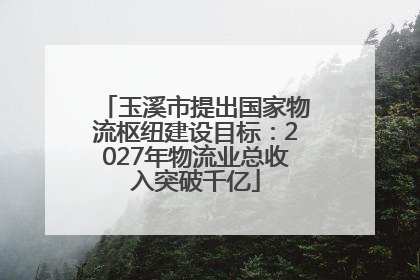 玉溪市提出国家物流枢纽建设目标：2027年物流业总收入突破千亿