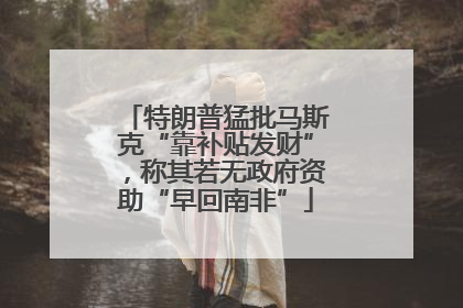 特朗普猛批马斯克“靠补贴发财”，称其若无政府资助“早回南非”