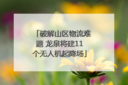 破解山区物流难题 龙泉将建11个无人机起降场