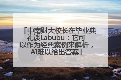 中南财大校长在毕业典礼谈Labubu：它可以作为经典案例来解析，AI难以给出答案