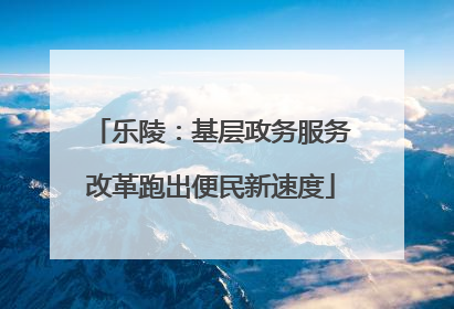 乐陵：基层政务服务改革跑出便民新速度