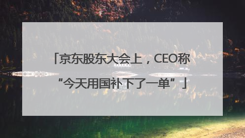 京东股东大会上，CEO称“今天用国补下了一单”