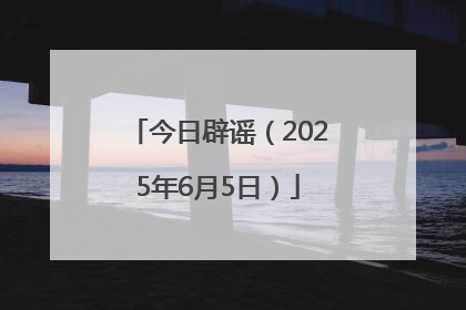 今日辟谣（2025年6月5日）
