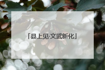 县上见·文武新化