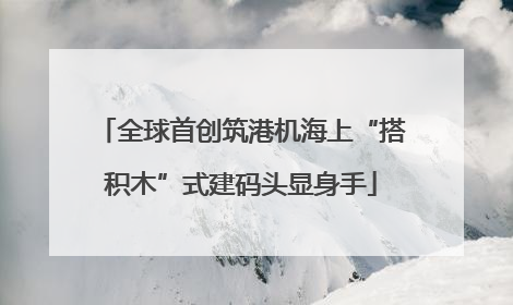 全球首创筑港机海上“搭积木”式建码头显身手