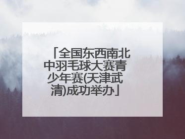 全国东西南北中羽毛球大赛青少年赛(天津武清)成功举办