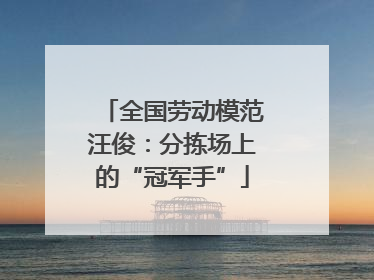 全国劳动模范汪俊：分拣场上的“冠军手”