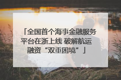 全国首个海事金融服务平台在浙上线 破解航运融资“双重困境”