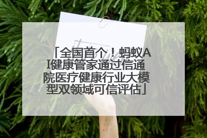 全国首个！蚂蚁AI健康管家通过信通院医疗健康行业大模型双领域可信评估