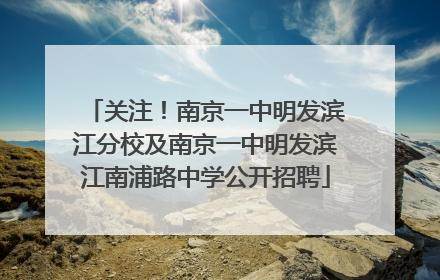 关注！南京一中明发滨江分校及南京一中明发滨江南浦路中学公开招聘