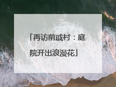 再访前戚村：庭院开出浪漫花