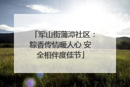 军山街蒲潭社区：粽香传情暖人心 安全相伴度佳节
