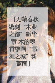 刀笔春秋镌刻“木业之都”新华章 木韵墨香擘画“书刻之城”新蓝图