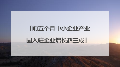 前五个月中小企业产业园入驻企业增长超三成