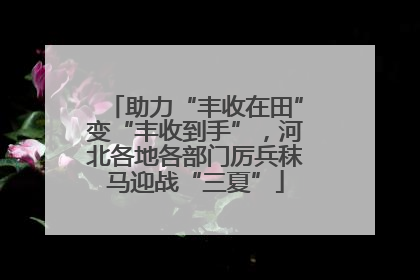 助力“丰收在田”变“丰收到手”，河北各地各部门厉兵秣马迎战“三夏”