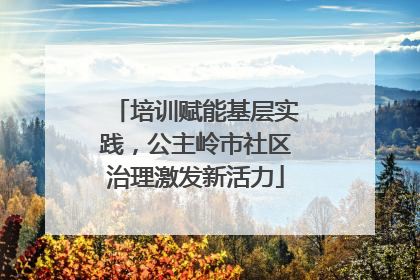 培训赋能基层实践，公主岭市社区治理激发新活力