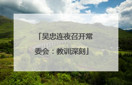 吴忠连夜召开常委会：教训深刻