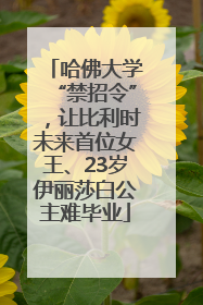 哈佛大学“禁招令”，让比利时未来首位女王、23岁伊丽莎白公主难毕业