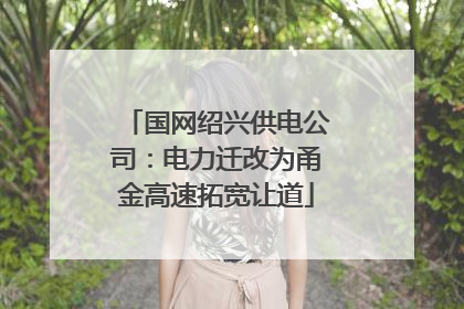 国网绍兴供电公司：电力迁改为甬金高速拓宽让道
