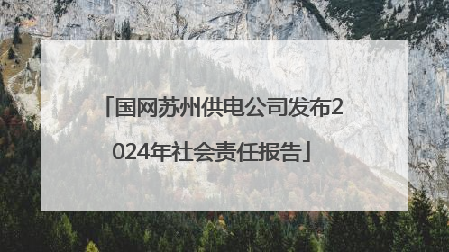 国网苏州供电公司发布2024年社会责任报告