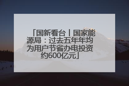 国新看台丨国家能源局：过去五年年均为用户节省办电投资约600亿元