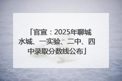 官宣：2025年聊城水城、一实验、二中、四中录取分数线公布