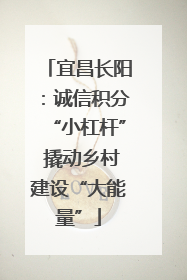 宜昌长阳：诚信积分“小杠杆” 撬动乡村建设“大能量”