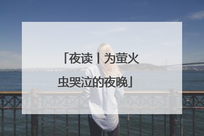 夜读丨为萤火虫哭泣的夜晚