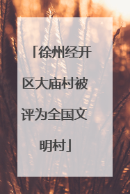徐州经开区大庙村被评为全国文明村