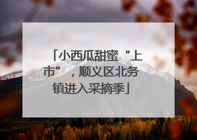小西瓜甜蜜“上市”，顺义区北务镇进入采摘季