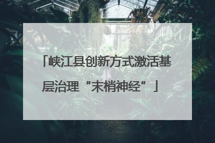 峡江县创新方式激活基层治理“末梢神经”