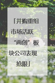 并购重组市场活跃 “两创”板块公司表现抢眼