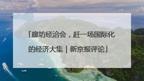 廊坊经洽会，赶一场国际化的经济大集｜新京报评论