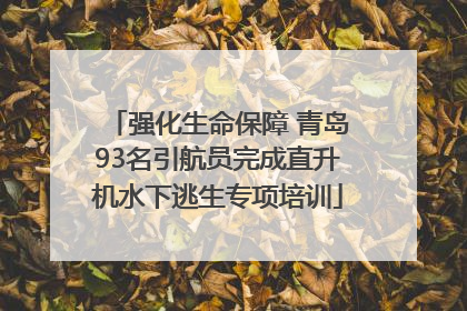 强化生命保障 青岛93名引航员完成直升机水下逃生专项培训