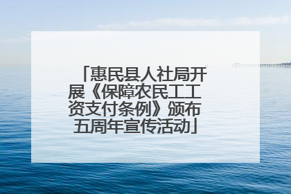 惠民县人社局开展《保障农民工工资支付条例》颁布五周年宣传活动