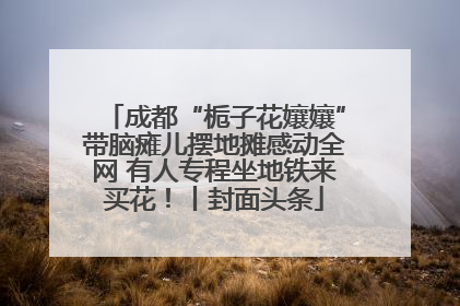 成都“栀子花孃孃”带脑瘫儿摆地摊感动全网 有人专程坐地铁来买花！丨封面头条