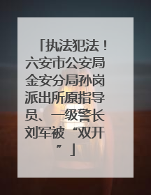 执法犯法！六安市公安局金安分局孙岗派出所原指导员、一级警长刘军被“双开”