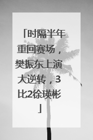 时隔半年重回赛场，樊振东上演大逆转，3比2徐瑛彬
