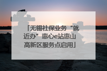 无锡社保业务“就近办”惠心e站惠山高新区服务点启用