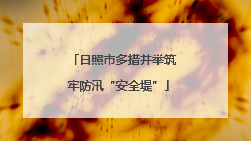 日照市多措并举筑牢防汛“安全堤”