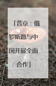 普京：俄罗斯愿与中国开展全面合作