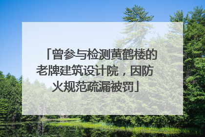 曾参与检测黄鹤楼的老牌建筑设计院，因防火规范疏漏被罚