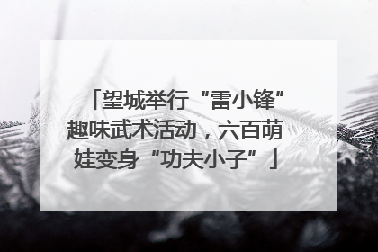 望城举行“雷小锋”趣味武术活动，六百萌娃变身“功夫小子”