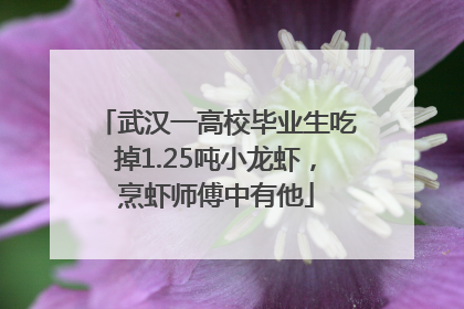武汉一高校毕业生吃掉1.25吨小龙虾，烹虾师傅中有他
